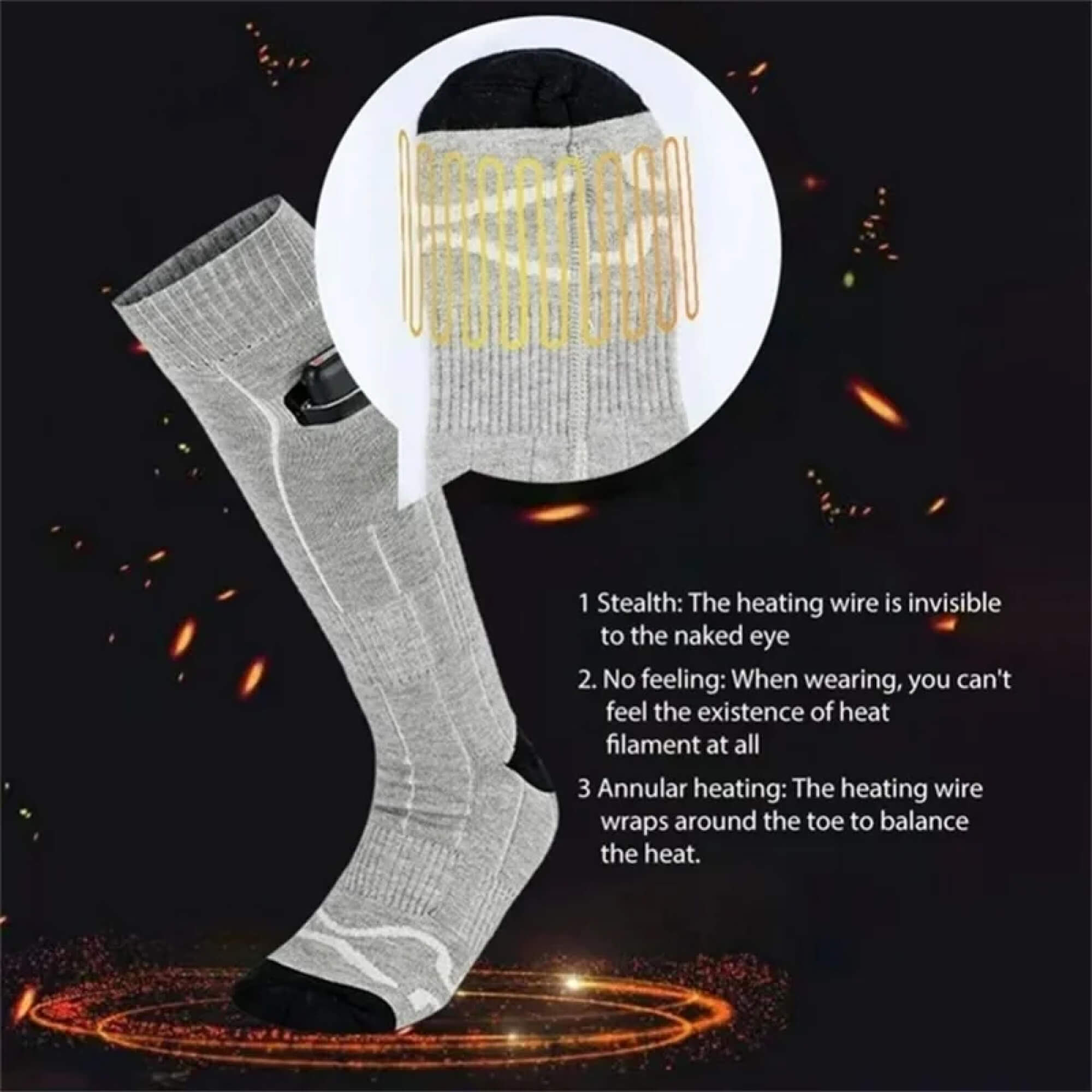 BowLift | Heated Electric Rechargeable Battery Warm Socks Men and Women for Ski