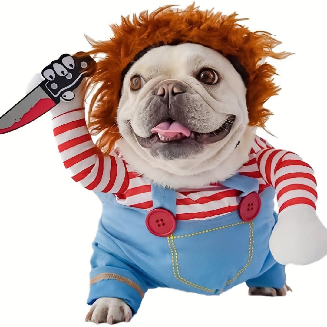 BowLift | Dog Halloween Costume Plush Funny Outfit | Scary Doll Design