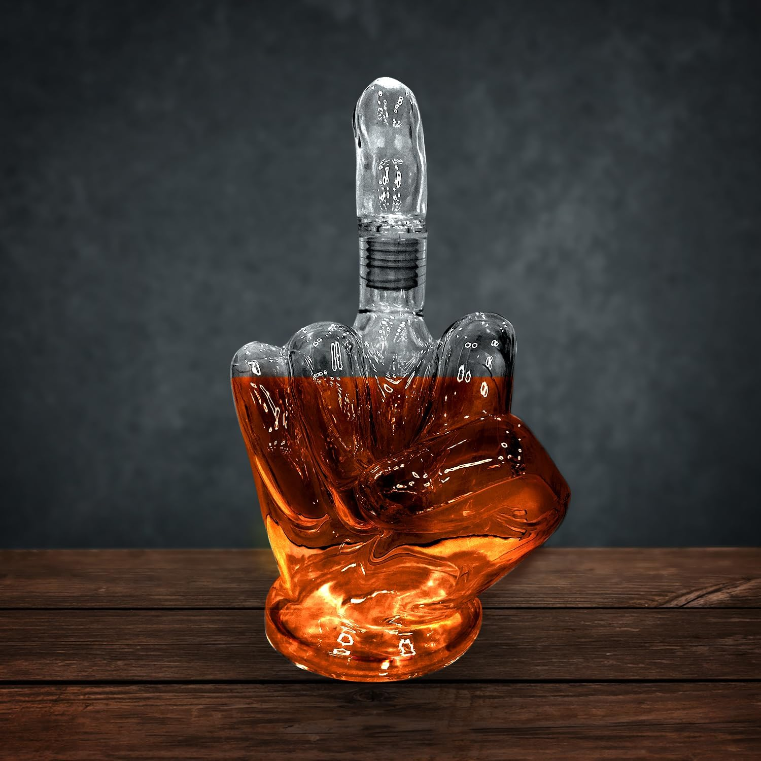 BowLift | Middle Finger Crystal Clear Fun Decanter