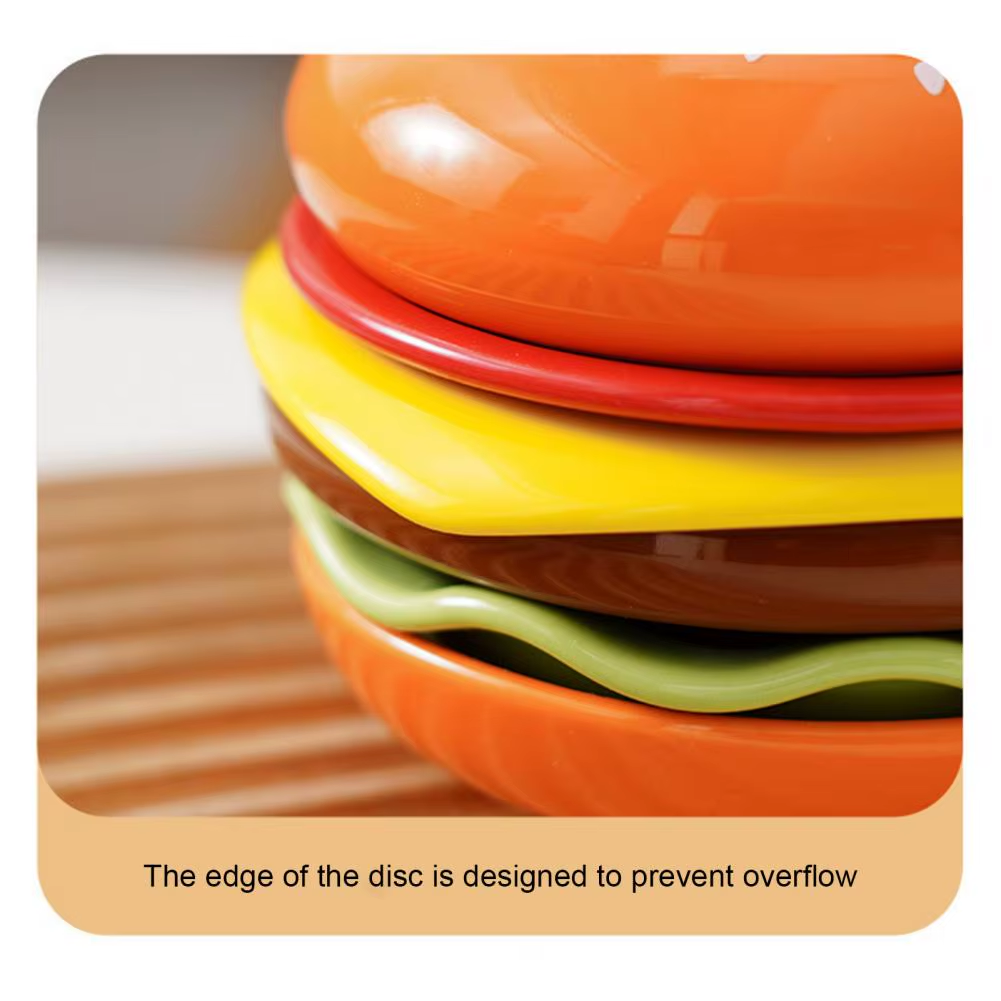 BowLift | Mini Stacked Hamburger Ceramic Plate Set