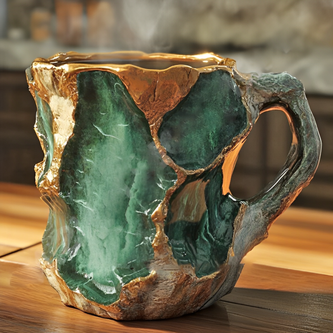 BowLift | GemCup Crystal Coffee Mug – Elegant 300ml Mineral-Inspired Glass Cup