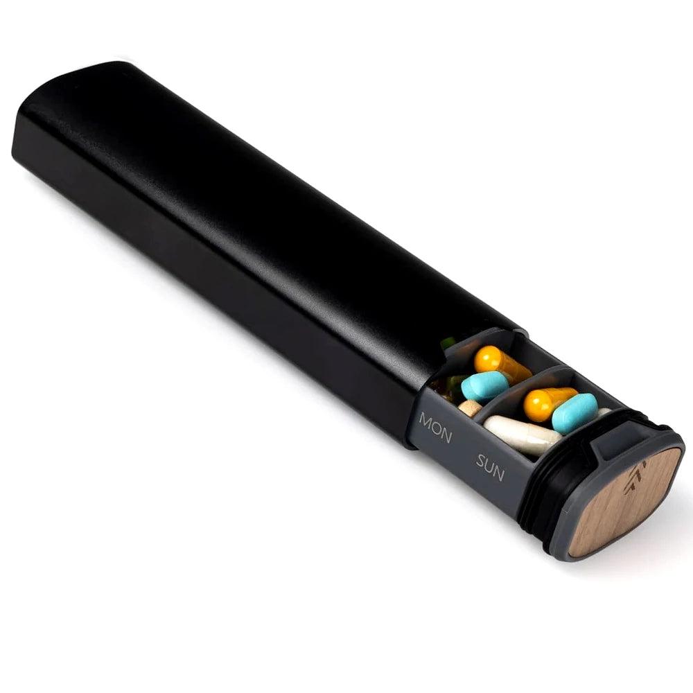 BowLift | Weekly Pill Organizer | Premium Aluminium & Wooden Design for Home, Office & Travel