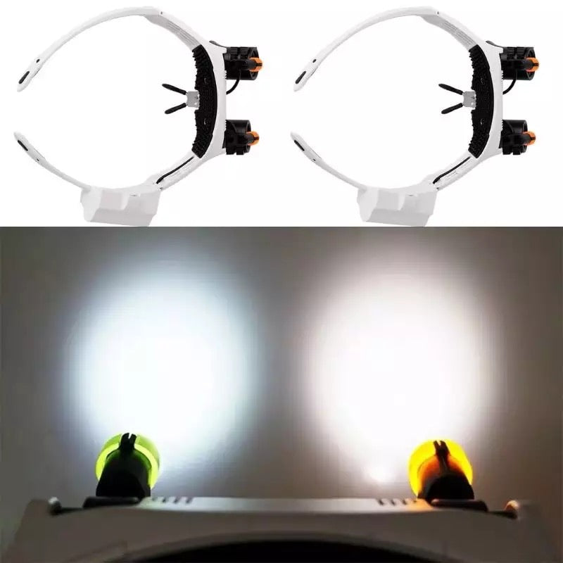 BowLift | Jeweler Headband Magnifying Glass 8 Lens LED Light Glasses