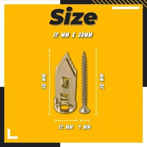 BowLift | Drywall Anchor Screws | No-Drill Expansion Lock | Heavy-Duty Steel | Holds up to 66 lbs