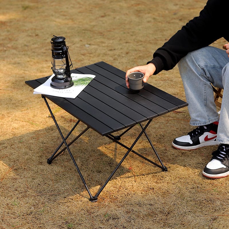 BowLift | Camping Folding Aluminum Outdoor Table Black