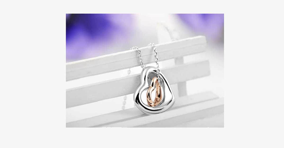 BowLift | Double Heart Gold-Silver Coating Pendant - Fashionable Lobster Clasp Gold-Plated Pendant for You