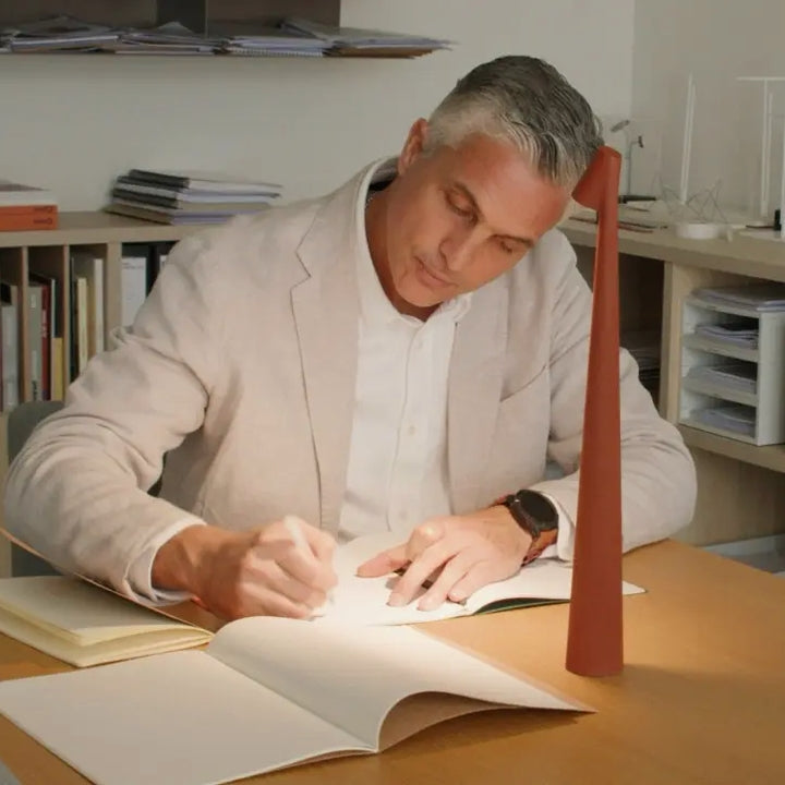 BowLift | Sculpting Table Lamp Wireless LED Lamp Solid Aluminium 10000mAh Battery 3-Level Dimming CRI 90 USB-C Charging Port Warm White 2700K