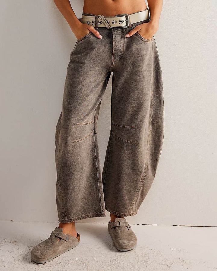 BowLift | Mid Rise Barrel Jeans for Women