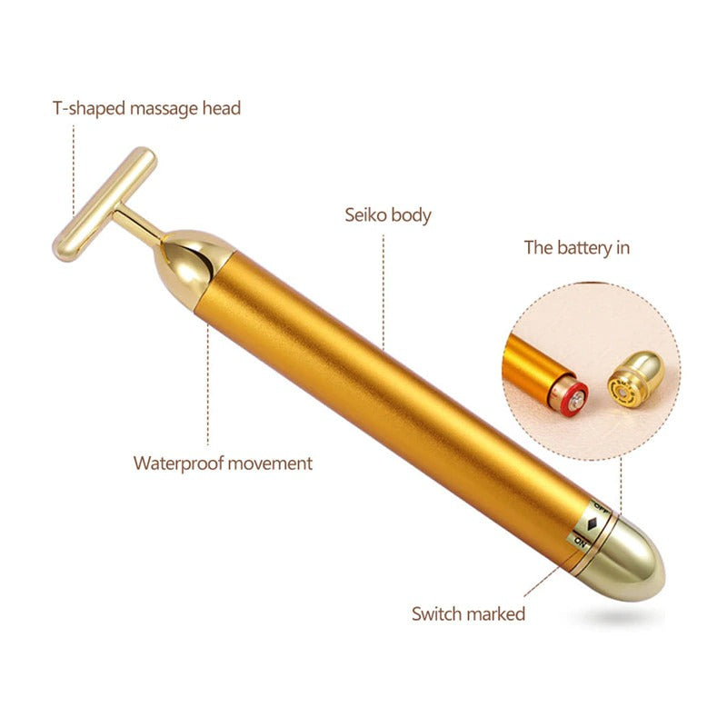 BowLift | Energy 24K Gold T Beauty Bar Facial Roller Massager