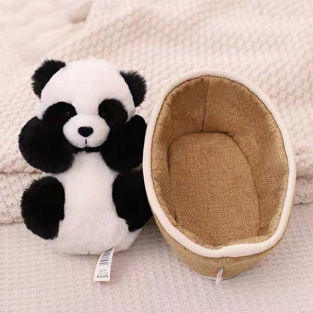 BowLift | Kawaii Baby Panda In Basket Plush Toy