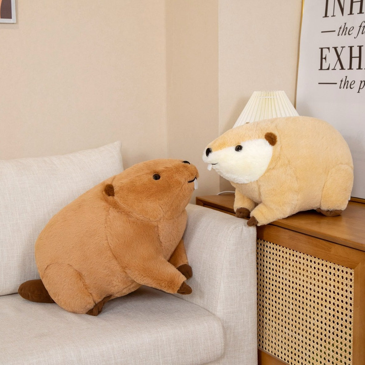 BowLift | Billy & Willy the Fluffy Brown Beaver Plushie