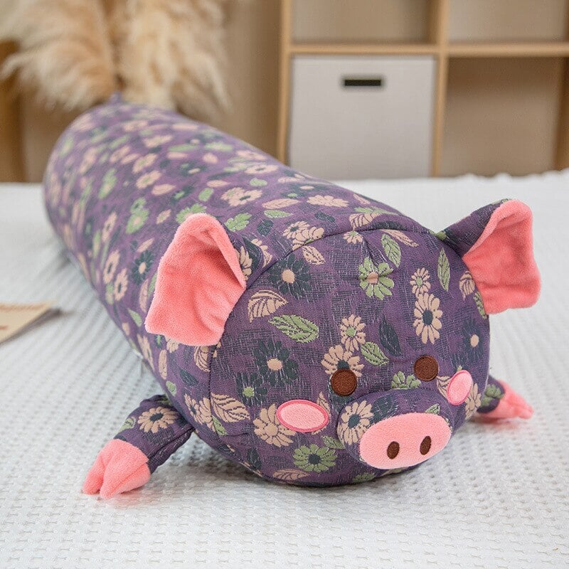 BowLift | Floral Embroidered Pig Long Snuggle Buddy