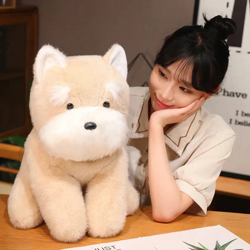 BowLift | Fluffy Gray Biege Schnauzer Dog Plushie