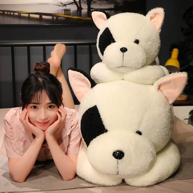 BowLift | Giant Fluffy Spotty White Black Dog Plushie