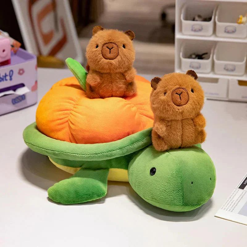 BowLift | Green Orange Turtle Plush Backpack