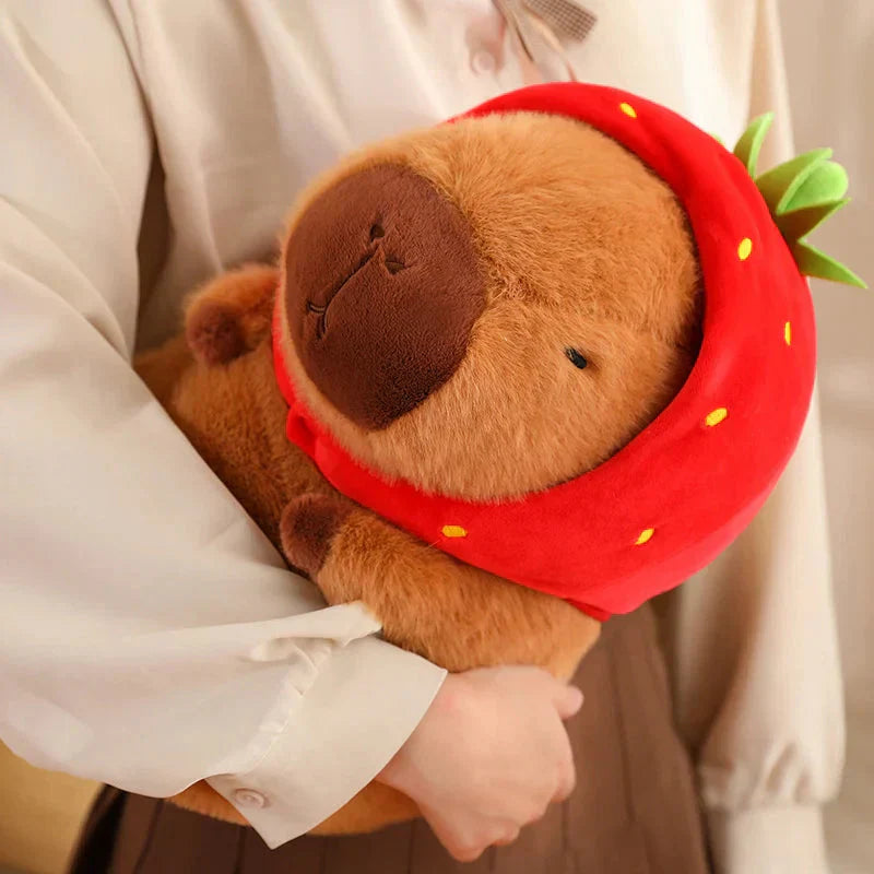 BowLift | Kawaii Capybara with Strawberry Hat Plushie