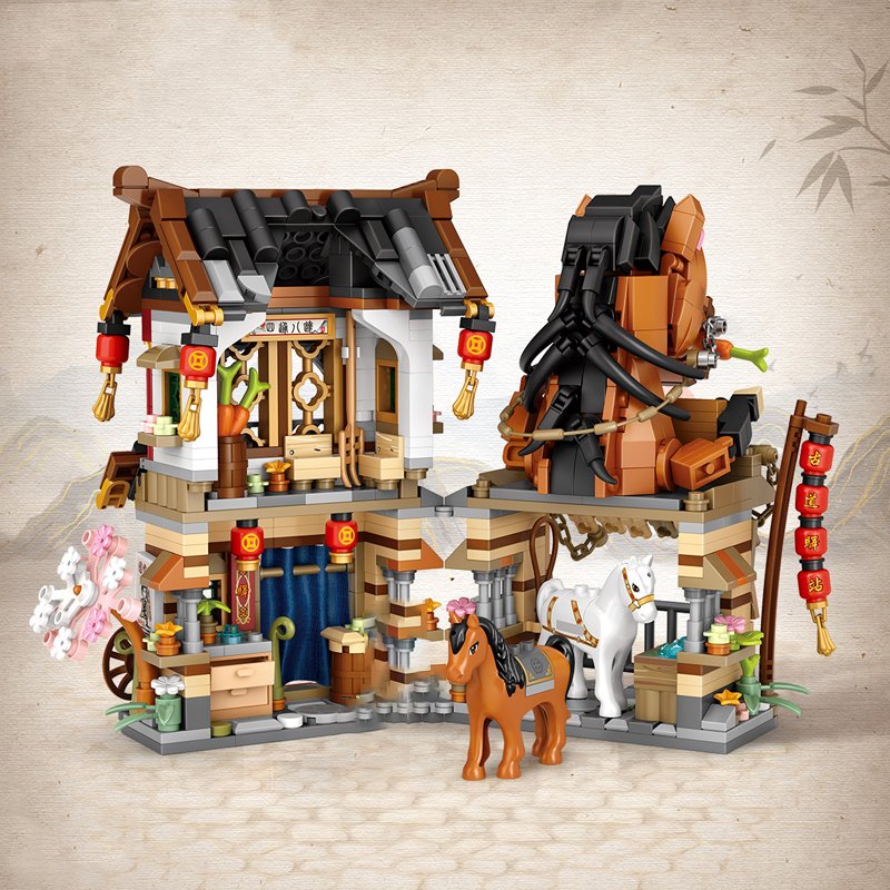 BowLift | Merchant Store & Horse Stable Micro Building Sets Collection
