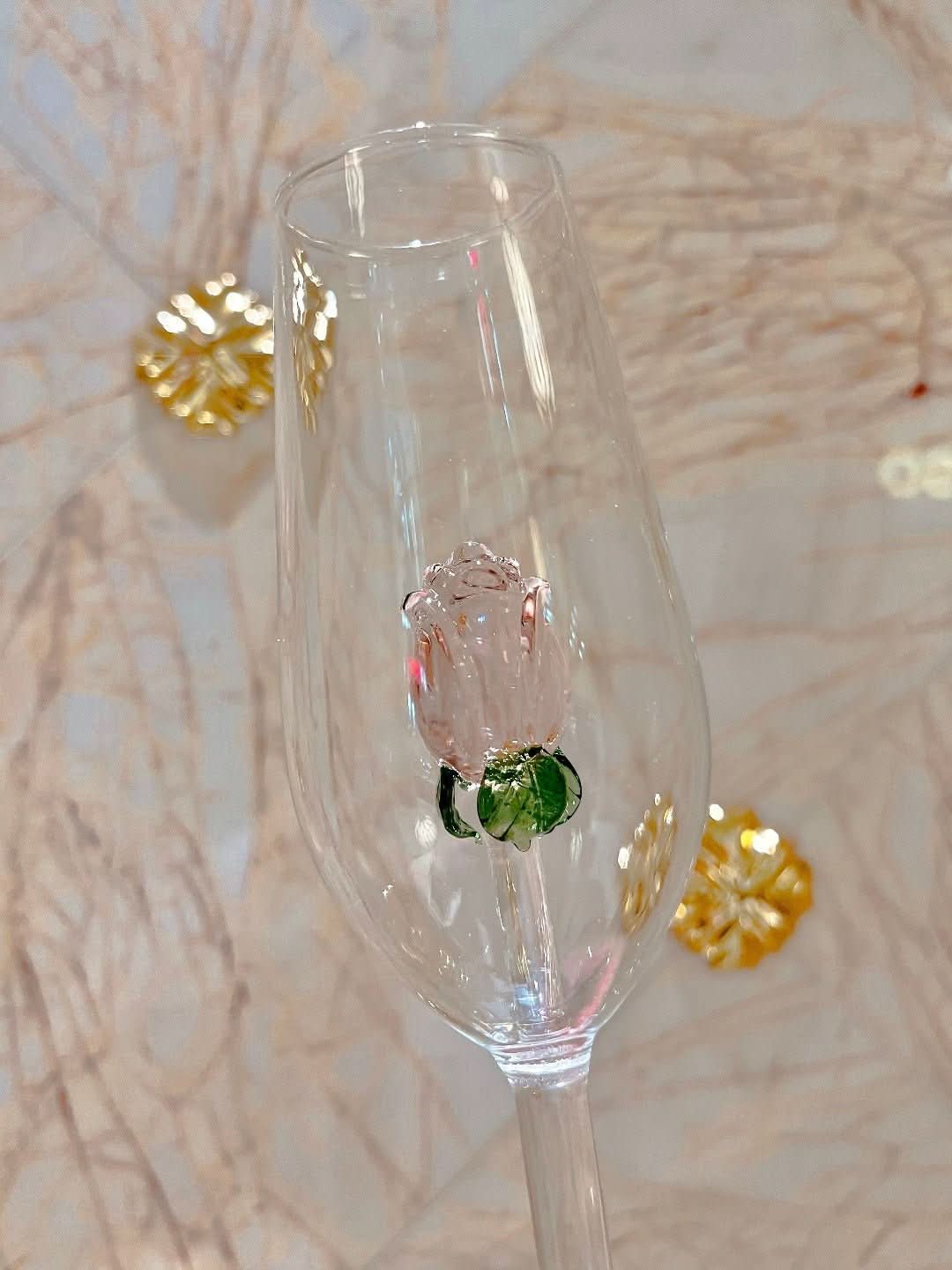 BowLift | La Vie En Rose | Champagne Glass - Handmade