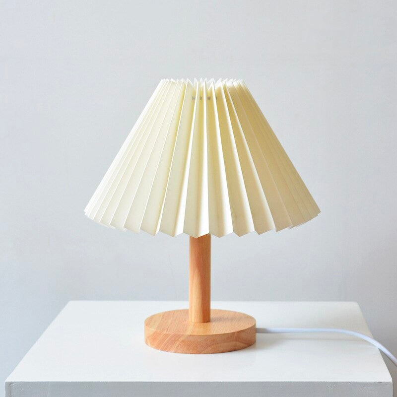 BowLift | Wood bedside lamp with folded shade