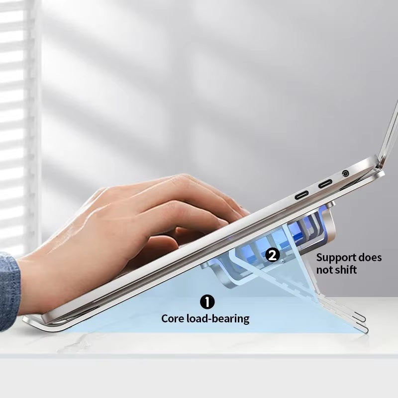 BowLift | Foldable Laptop Stand with 360° Rotating Cooling Fans and Adjustable Height