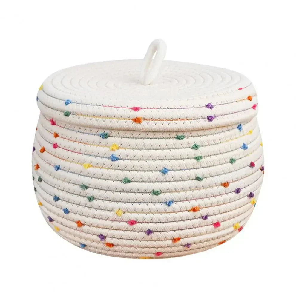 BowLift | Large storage basket made of cotton rope with lid