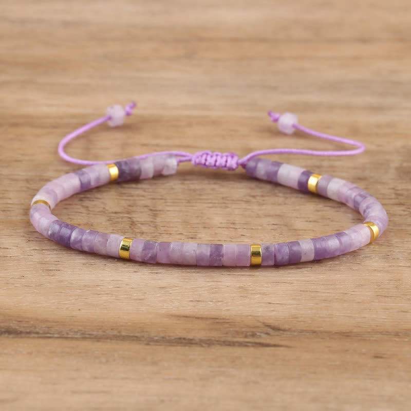 BowLift | Braided bracelet with 2.4 mm natural stone rollers – Seraphina