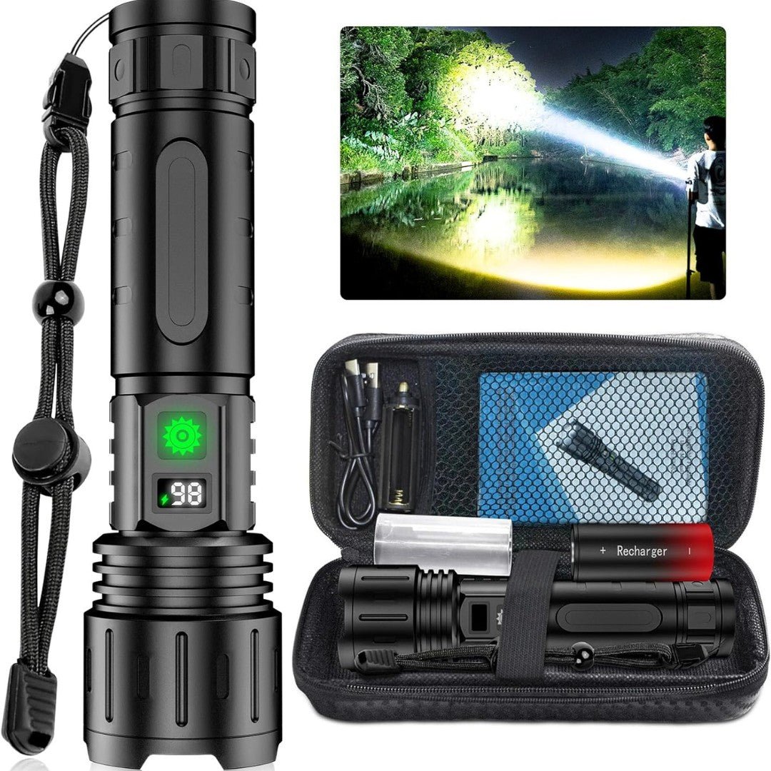 BowLift | 100,000 Lumen Rechargeable LED Flashlight | Waterproof, Impact-Resistant & Ideal for Hiking, Emergencies & Power Outages