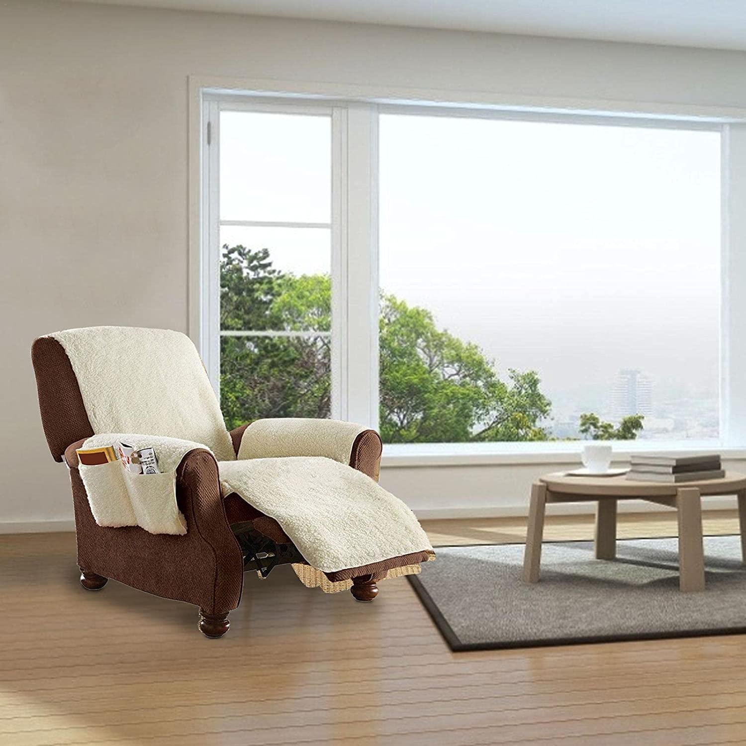 BowLift | Plush Sofa Cover Side Storage Pockets