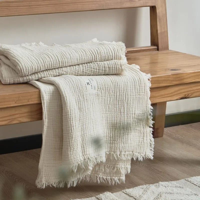 BowLift | Allison Tassel Cotton Blanket 100% Woven Throw Blanket