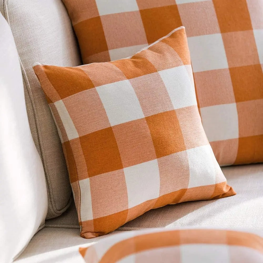 BowLift | Cozy Checked Cushion Cover in Country Style – Autumn Plaid (1+1 FREE)