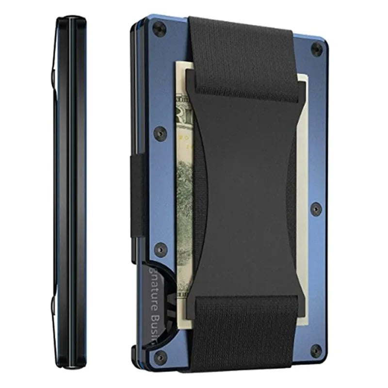 BowLift | Titanium Matte Cobalt Card Holder – Slim & Stylish RFID Wallet for Men & Women
