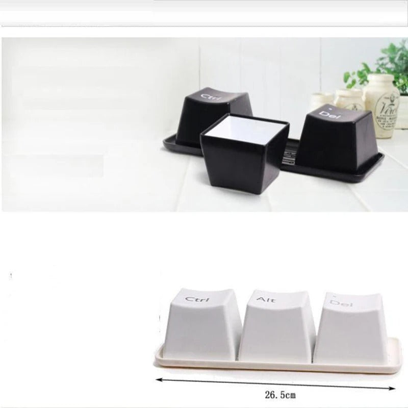 BowLift | 3pcs/Set Ctrl ALT DEL Keyboard Tea Cup Container