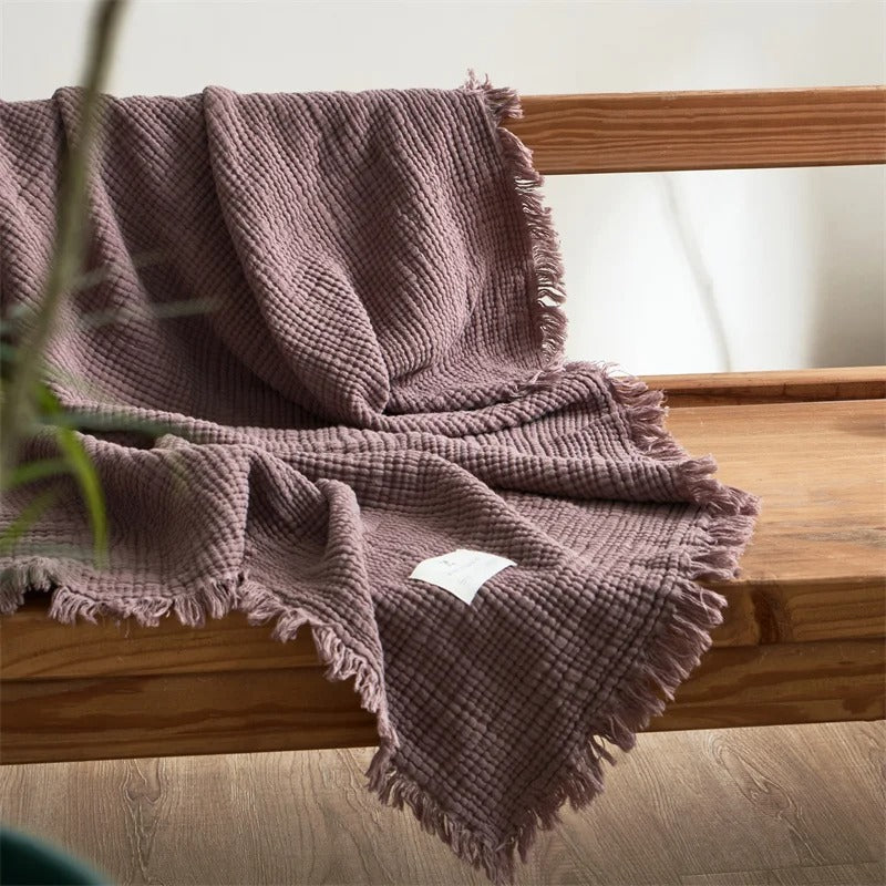 BowLift | Allison Tassel Cotton Blanket 100% Woven Throw Blanket
