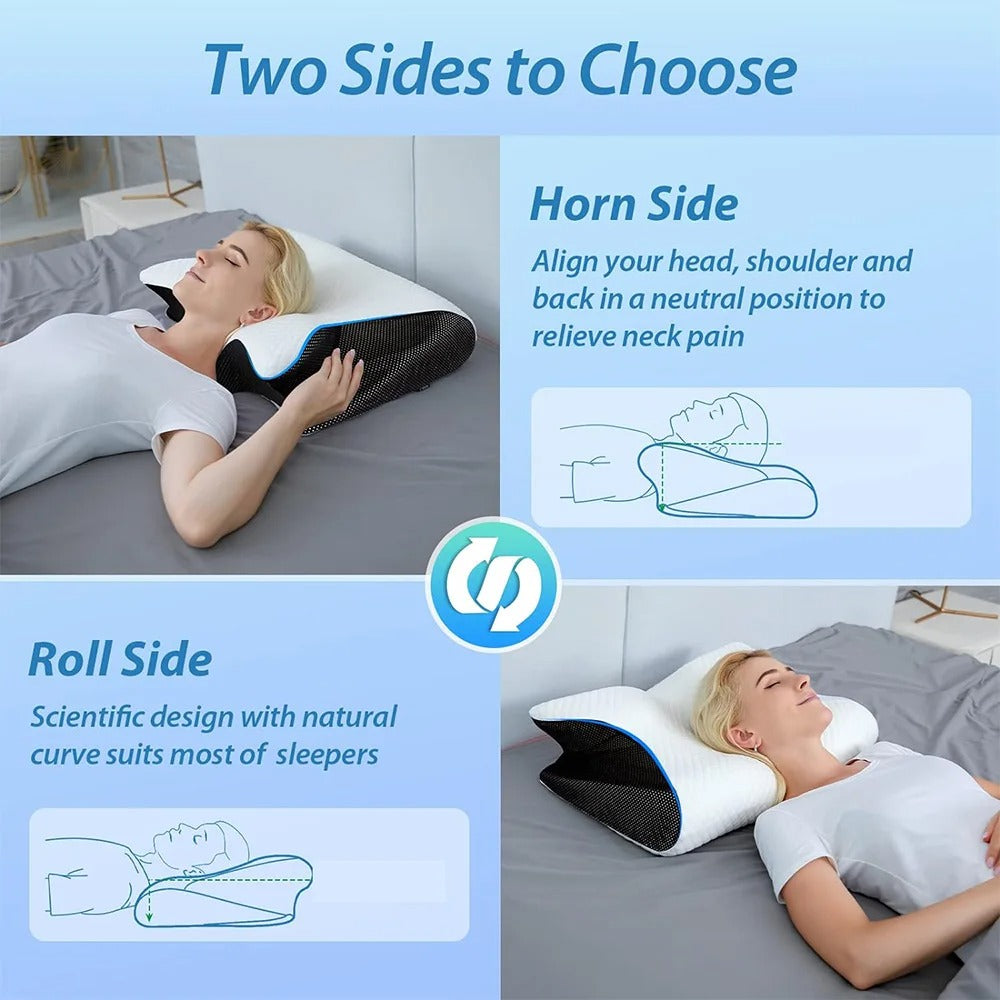 BowLift | Butterfly Neck Support Memory Pillow | Ergonomic, Hypoallergenic & Ideal for All Sleep Positions