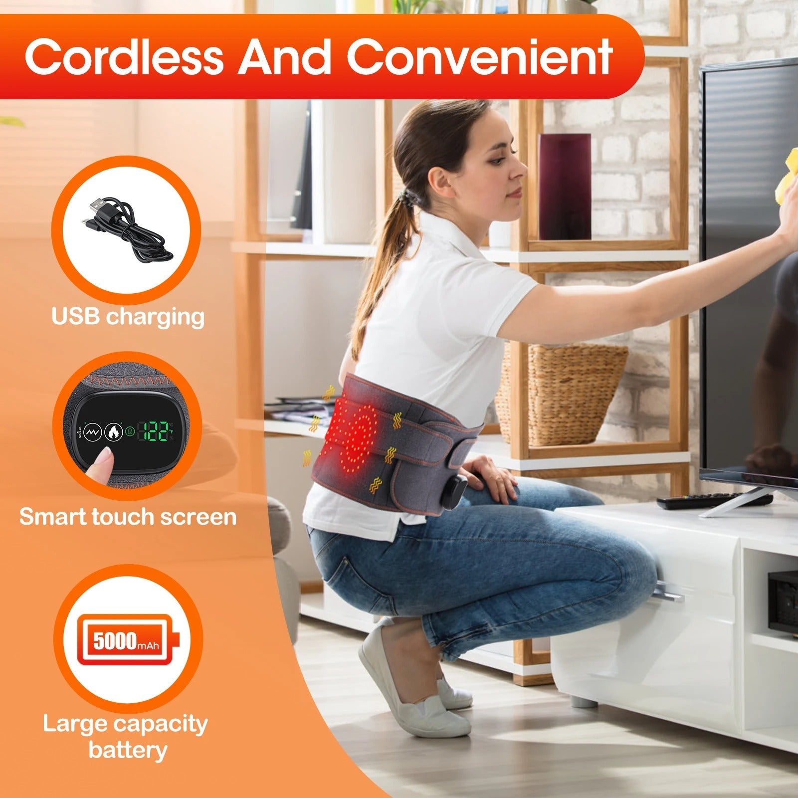 BowLift | Heated Lower Back Support - Adjustable Heat Therapy for Pain Relief