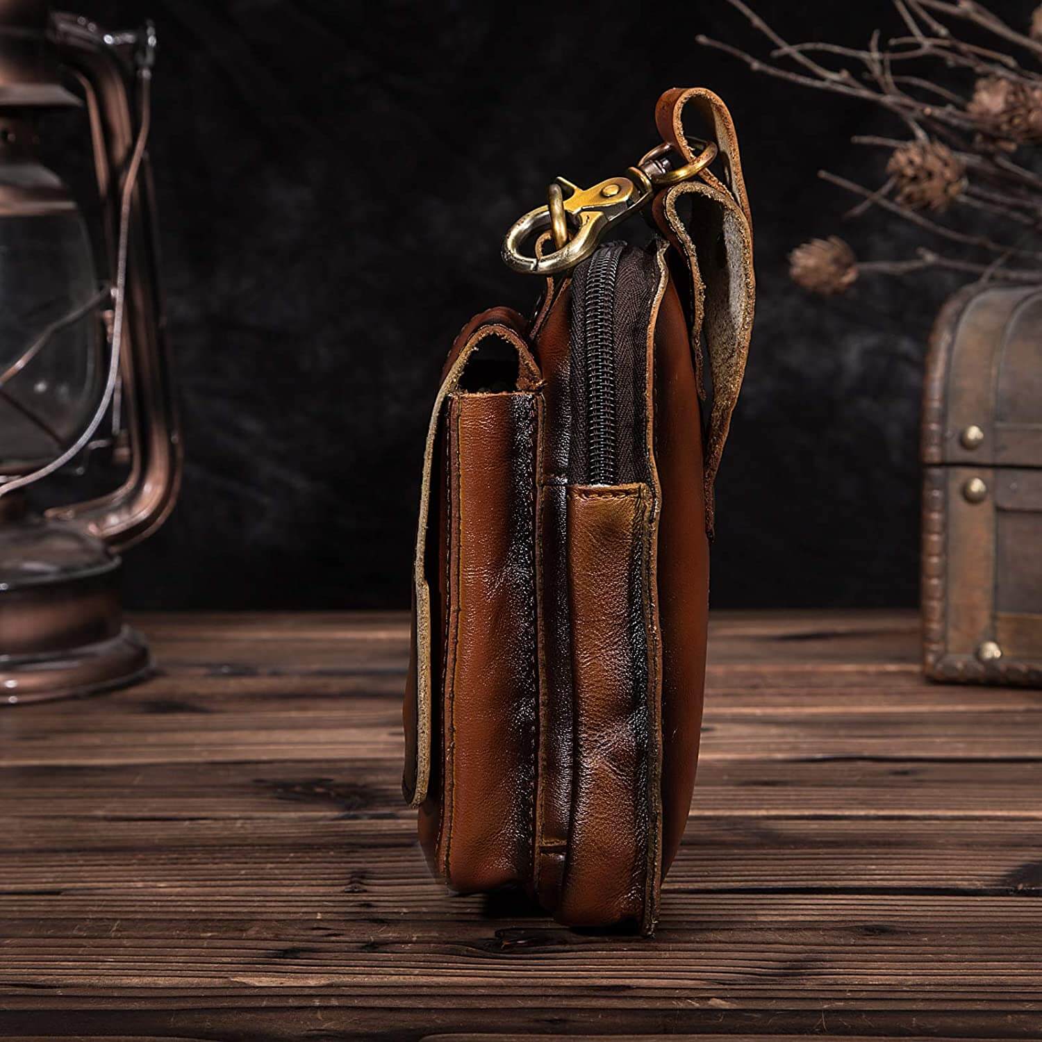 Genuine Leather Men's Hip Bag