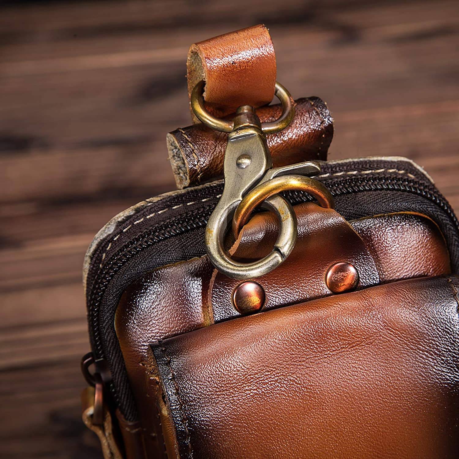 Genuine Leather Men's Hip Bag