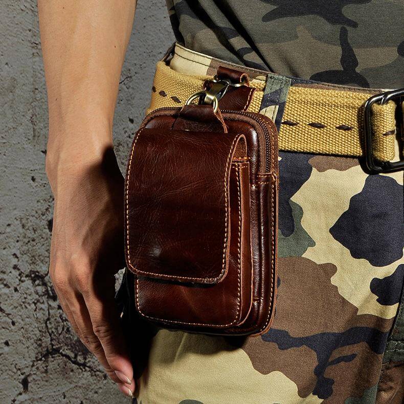 Genuine Leather Men's Hip Bag