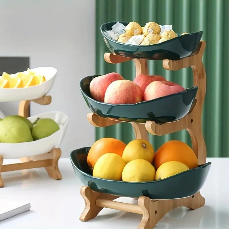 BowLift | BambuNest – Modern Bamboo Fruit Basket with Removable Trays & Multi-Tier Design