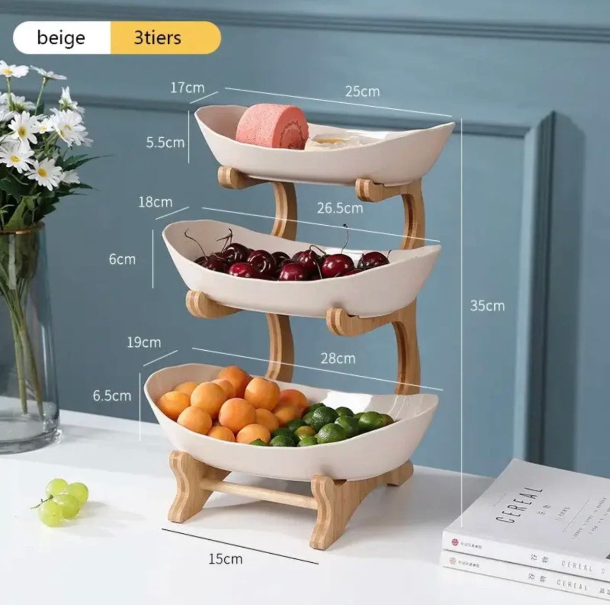 BowLift | BambuNest – Modern Bamboo Fruit Basket with Removable Trays & Multi-Tier Design