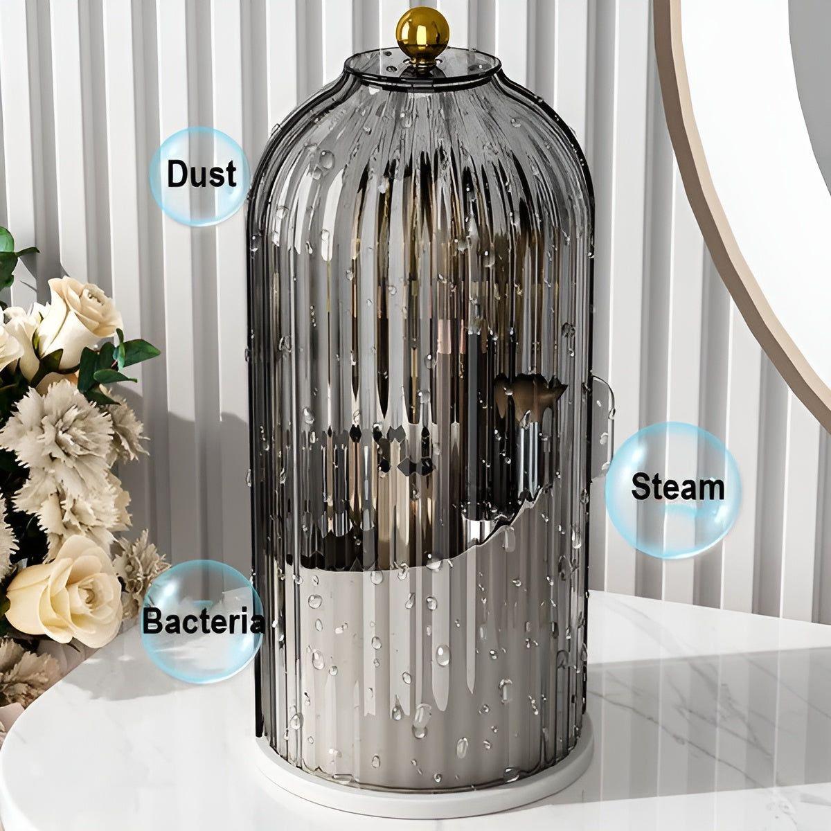 BowLift | Beauty SpinMate – 360° Rotating Makeup Brush Holder & Cosmetic Organiser with Dustproof Lid