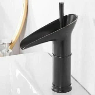 BowLift | Antique Brass Waterfall Bathroom Sink Faucet
