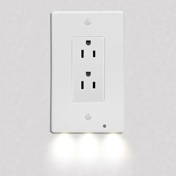 BowLift | Pack 4x LED Night Light Outlet Cover | Energy-Efficient, Automatic Sensor & Safe for Kids' Rooms