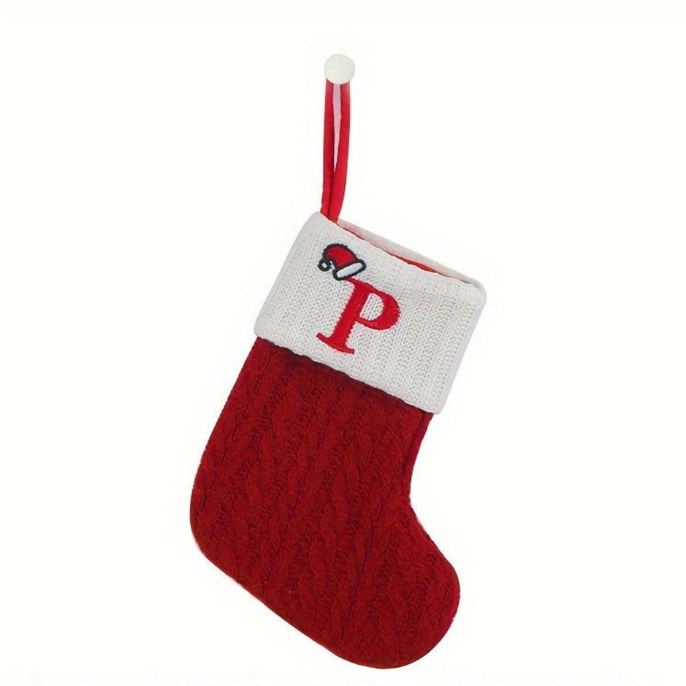BowLift | Christmas Stocking Knit Monogram Alphabet Decorative Holiday Sock