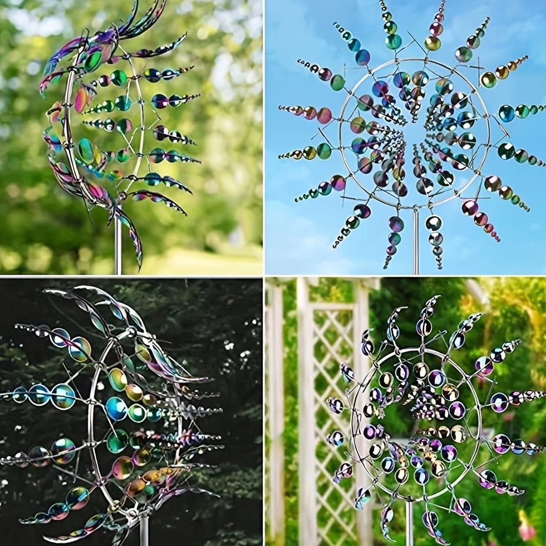 BowLift | 1 Piece Magical Metal Windmill, 3D Metal Outdoor Wind Chime for Yard and Garden, Unique Metal Kinetic Wind Sculptures & Wind Chime, Wind Catcher Metal Outdoor Lawn Terrace Decoration Wind Sculpture