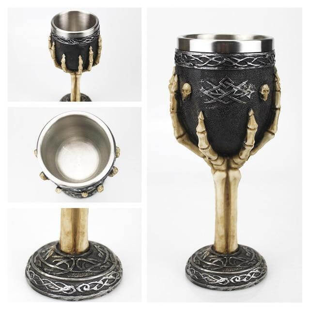 BowLift | Stainless Steel Skull Gothic Goblet Cocktail Glass