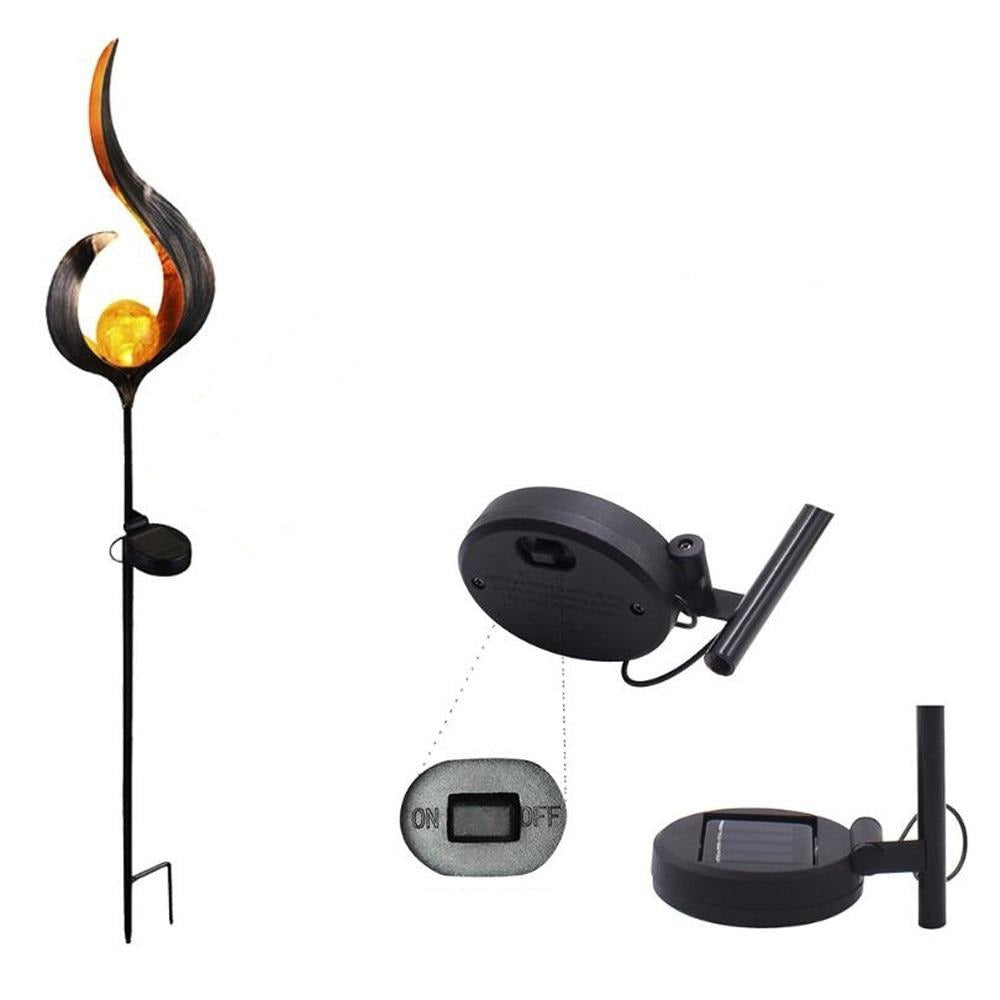 BowLift | IgnisLuxe LED Garden Light with Artificial Flame Look | Solar Powered | Atmospheric Outdoor Lighting | Decor for Garden & Terrace