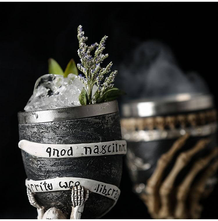BowLift | Stainless Steel Skull Gothic Goblet Cocktail Glass