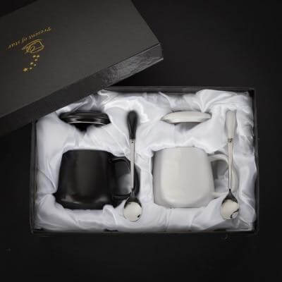 BowLift | Elegant Marble Ceramic Coffee Mug Gift Set