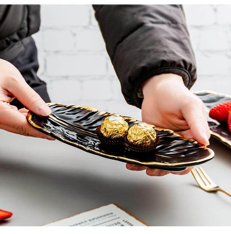 BowLift | Creative Gold Color Ceramic Plate Set